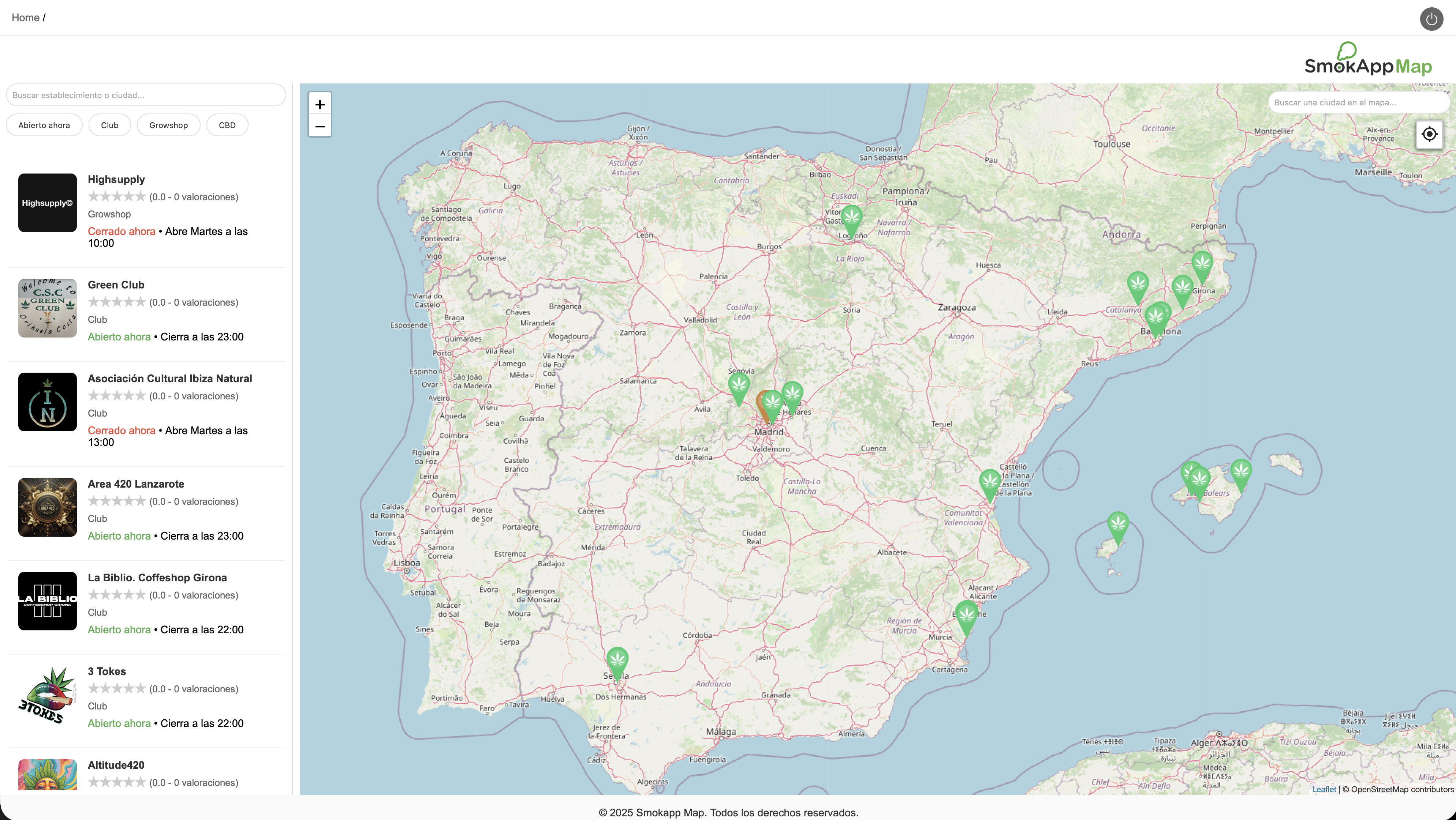 Mapa de Clubes SmokApp